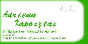 adrienn kaposztas business card